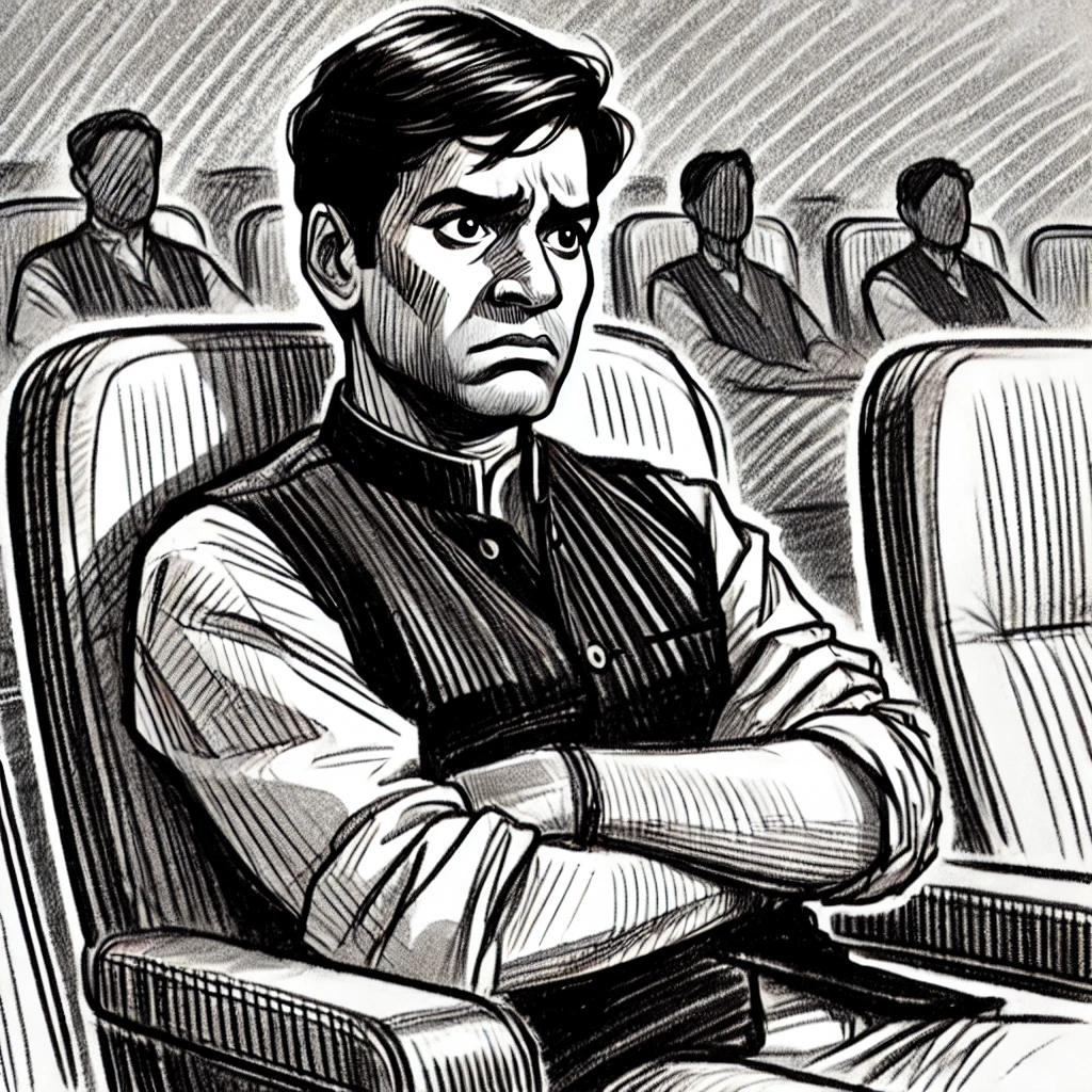 Angry Indian man in theater