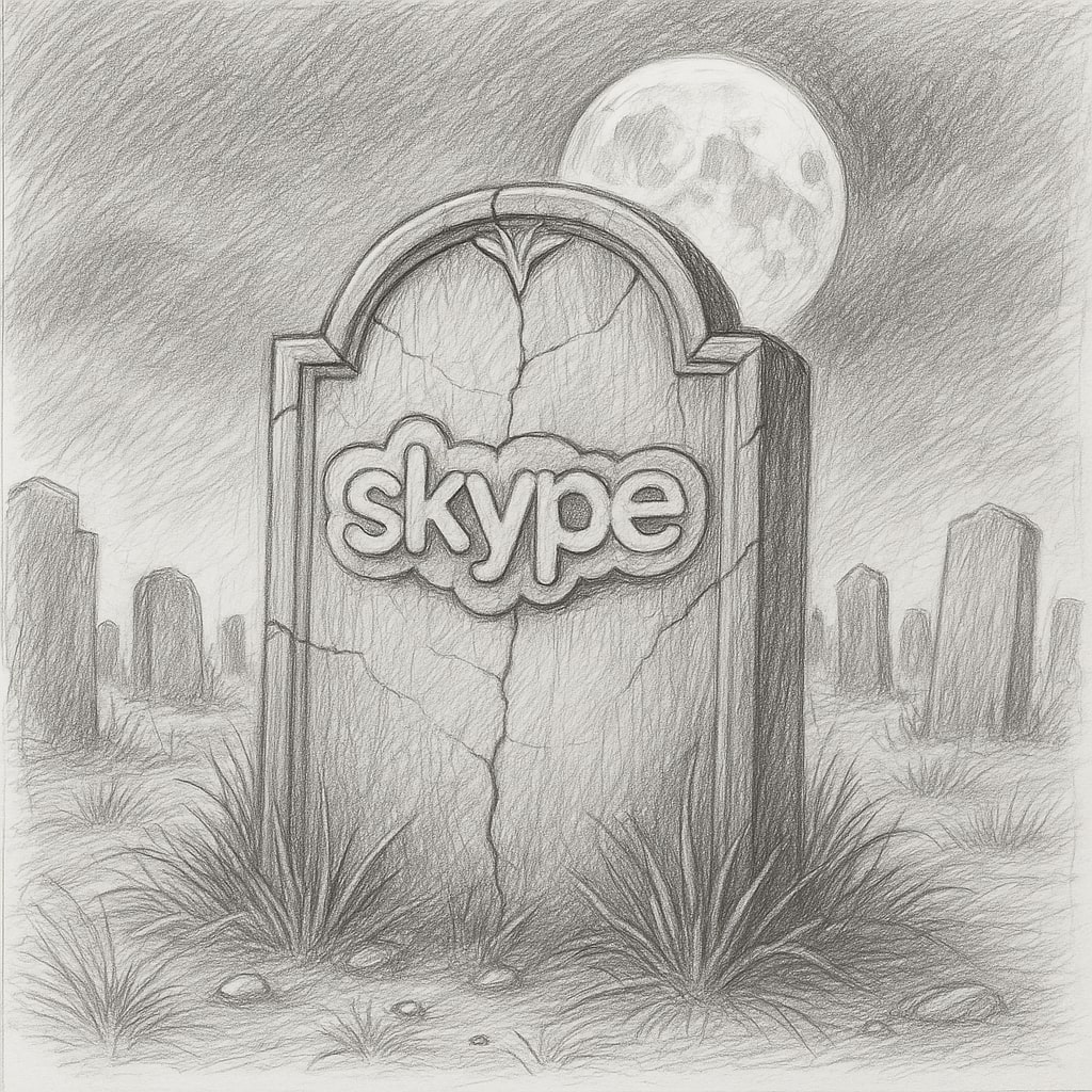 Skype on a tombstone