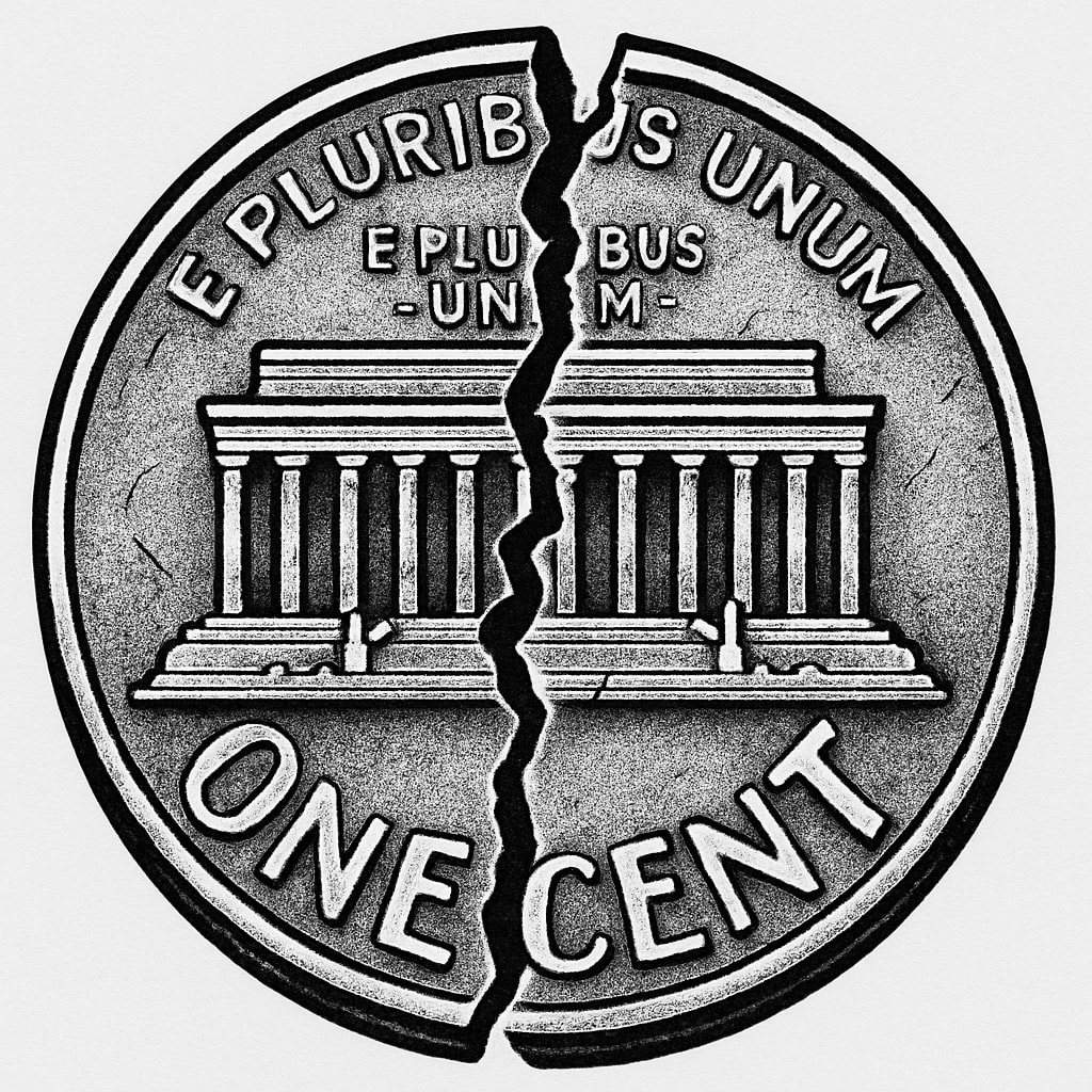 broken American penny
