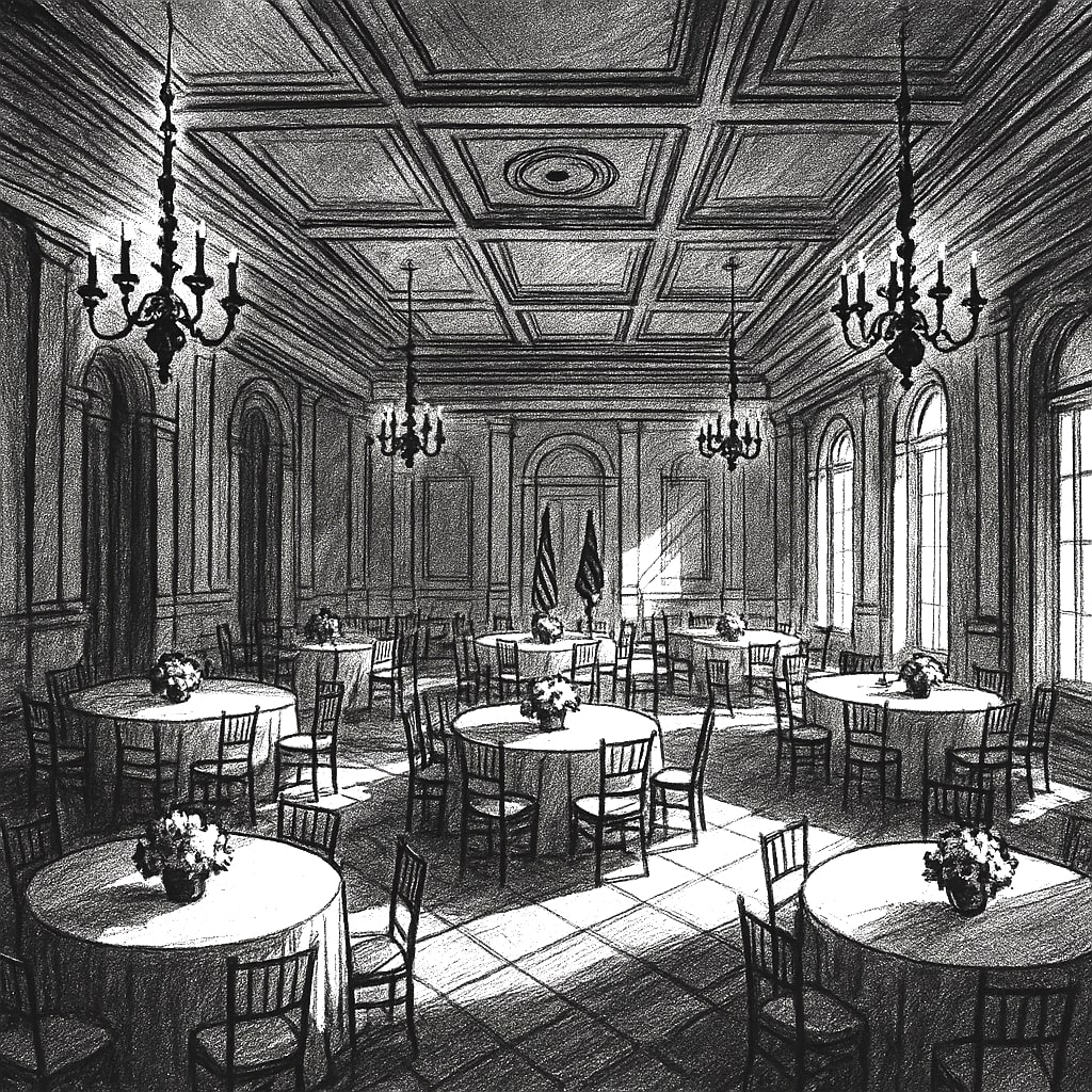 drawing of the proposed new White House ballroom